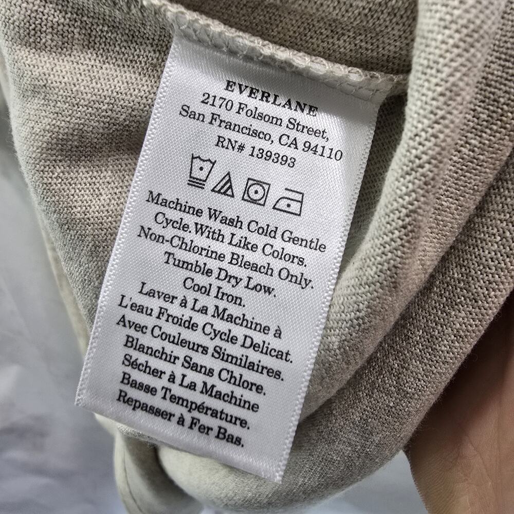 Everlane T Shirt Mens Oatmeal Short Sleeve Crew Organic Cotton Premium Weight - Picture 9 of 11